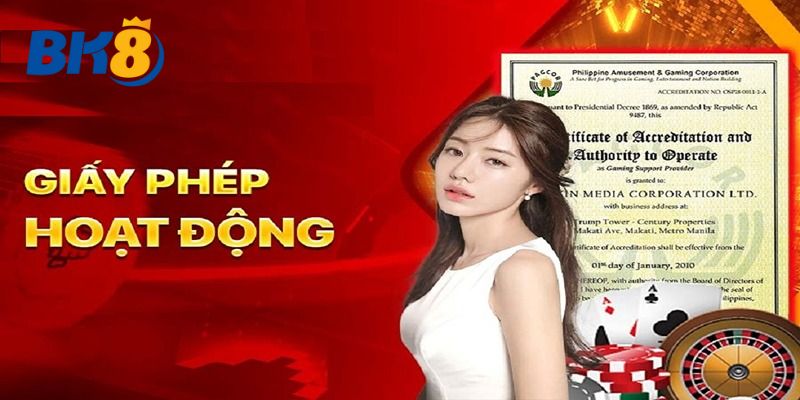 BK8 sở hữu nhiều loại giấy phép hoạt động uy tín